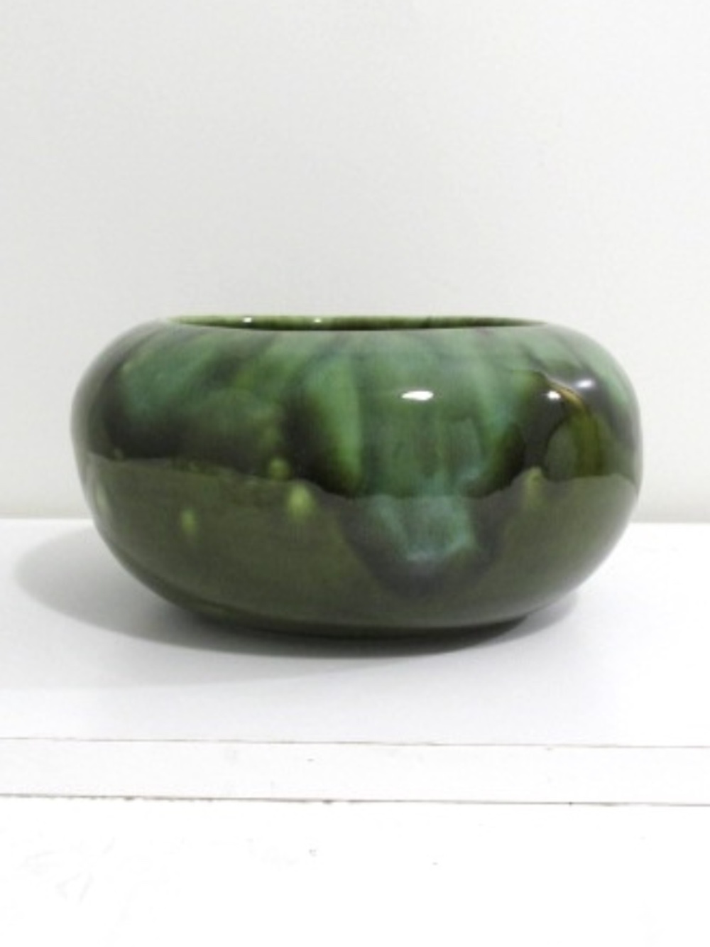 Olive Green Drip Glaze VTG Planter, Frank Moreno Pottery, CA - Picture 3 of 7